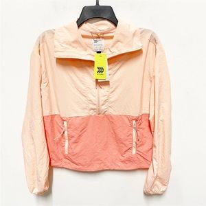 All In Motion NWT Women S Coral Quarter Zip Water Wind Resistant Packable Jacket